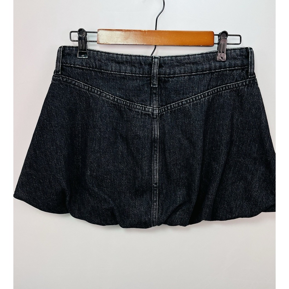 Abercrombie & Fitch Bubble Hem Denim Micro-Mini Jean Skirt 28" Black Y2K NEW - Picture 10 of 10